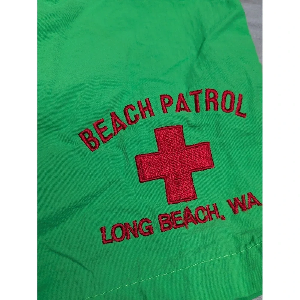 Uzzi Amphibious Gear Nylon Shorts Green Large Vintage 90s Lined Beach Patrol